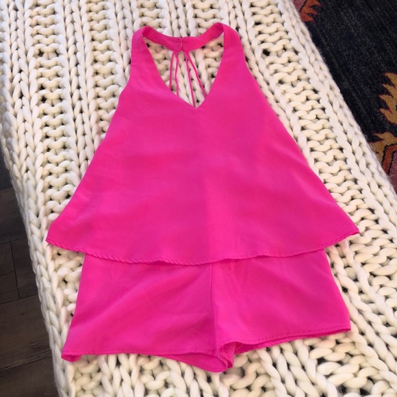 Pants - Neon pink romper